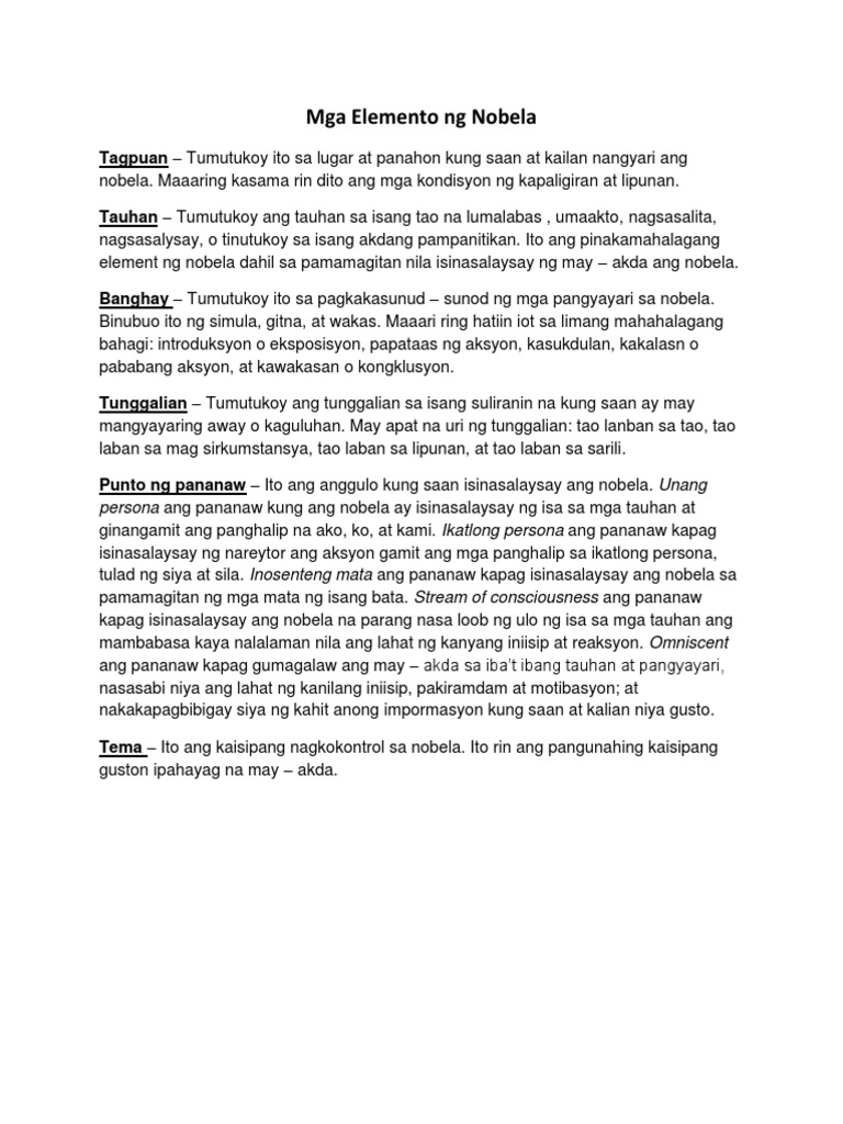 Elemento Ng Nobela Pdf