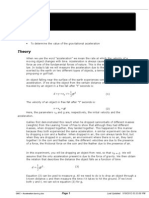 Acceleration Due To Gravity: PHY101 Physics Lab