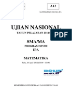 Matematika Sma Un 2012 Paket A Ipa