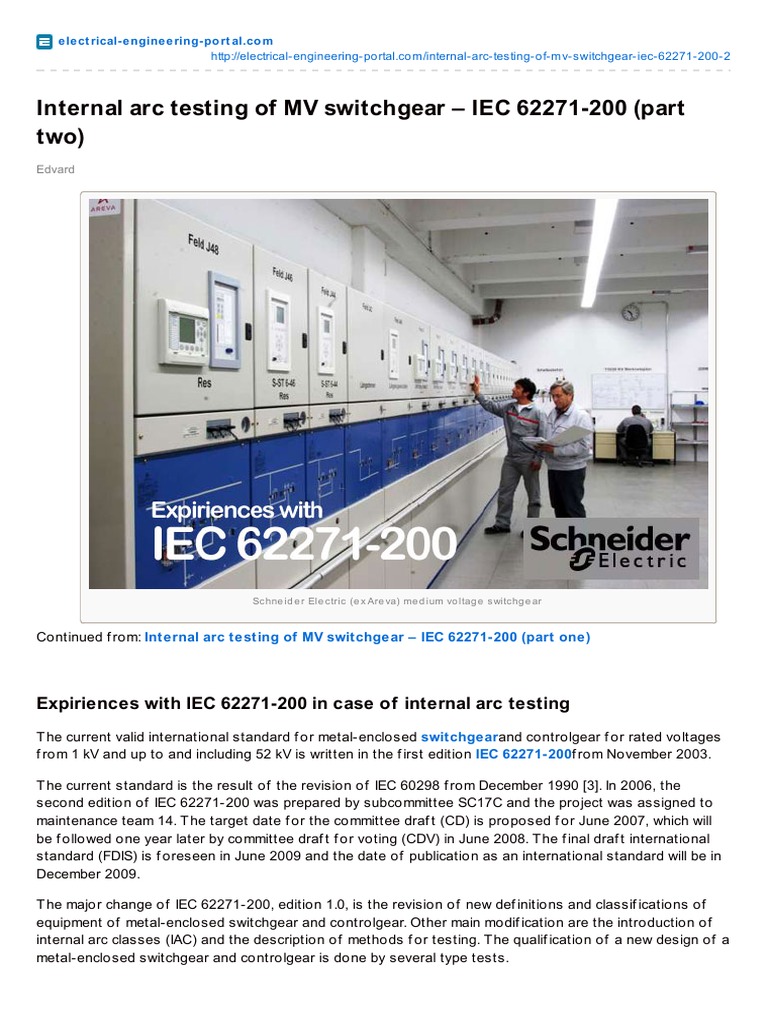 Internal Arc Testing in MV Switchgear | PDF | Duct (Flow) | Electrical ...