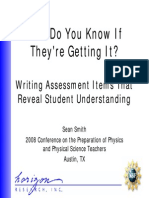 How Do You Know If They're Getting It?: Writing Assessment Items That Reveal Student Understanding