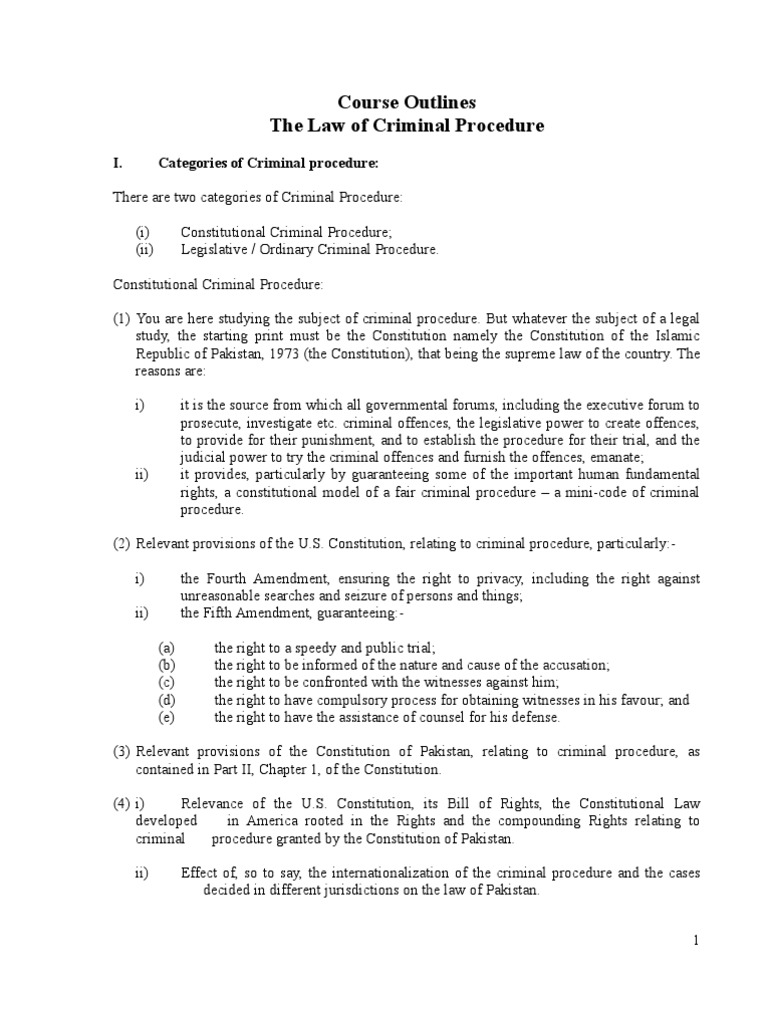 Overview of Criminal Procedure Law | PDF | Criminal Procedure In South ...