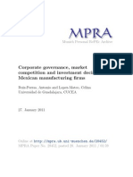 Mpracorporate Governance, Market Competition and Investment Decisions in Mexican Manufacturing Firms