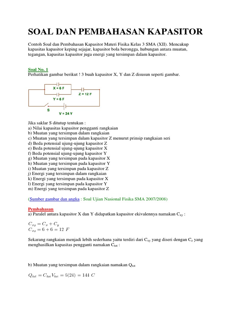 Soal Dan Pembahasan Kapasitor