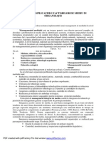 Implicatiile Facorilor de Meediu Assupra Organizatiilor