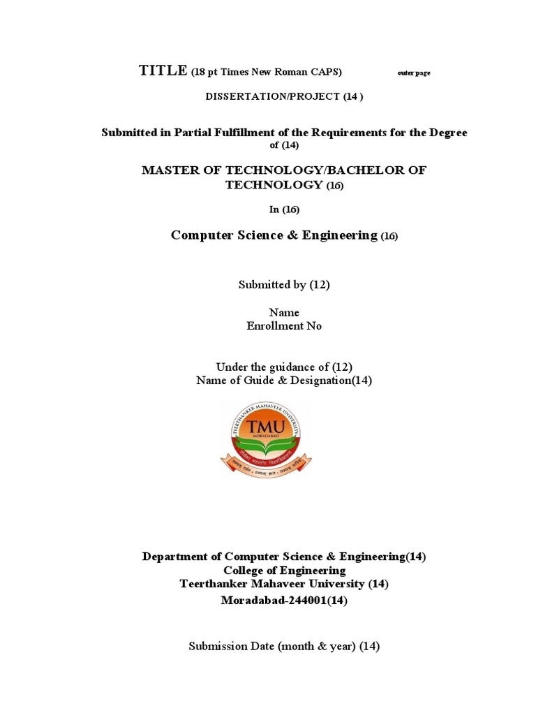 Computer Science Dissertation Template | PDF | Scholarly Communication ...