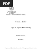 Formula Table Digital Signal Processing