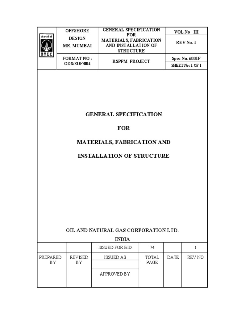 10.specification For Material | PDF | Structural Steel | Specification ...