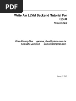 Write An LLVMBackend Tutorial For Cpu 0