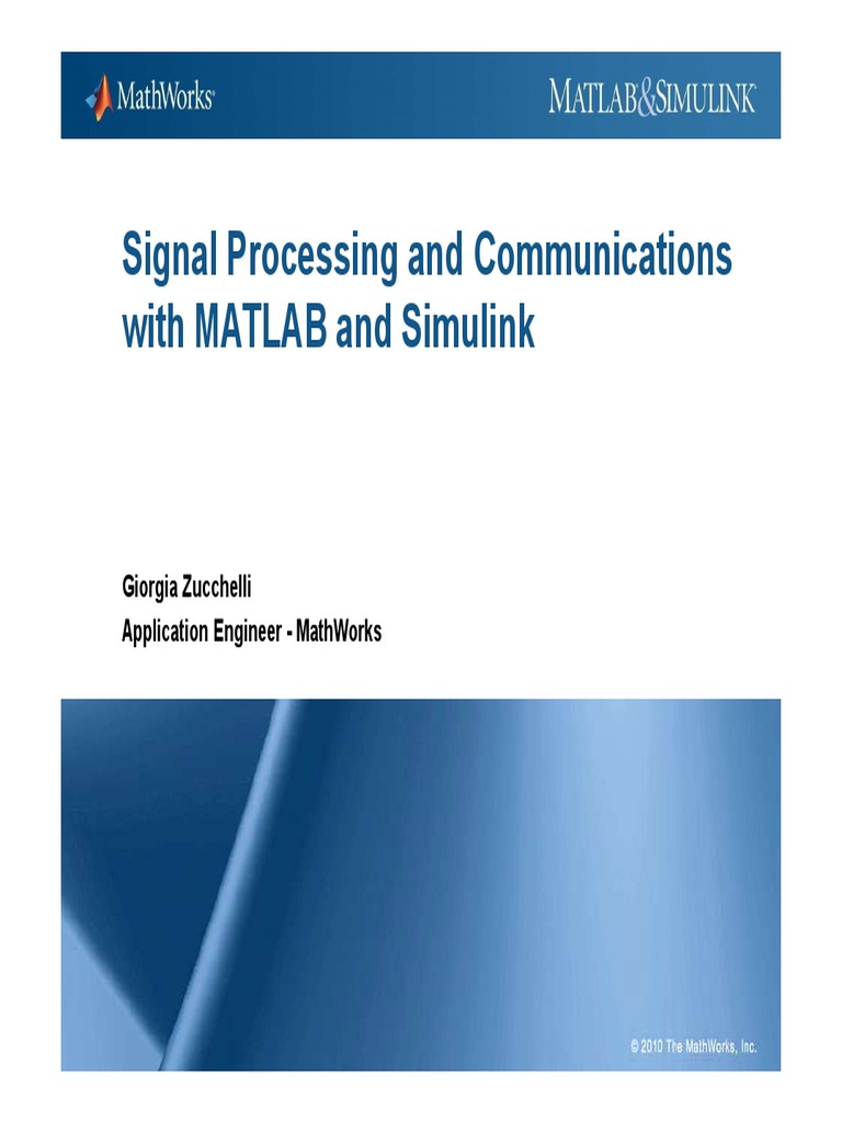 Signal Processing with MATLAB & Simulink | PDF | Matlab | Signal ...
