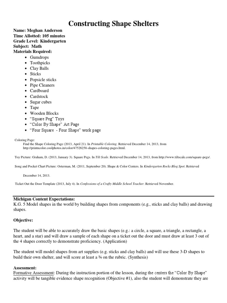 Lesson 5 | PDF | Shape | Rubric (Academic)