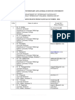 List of Chennai Workshop Participants