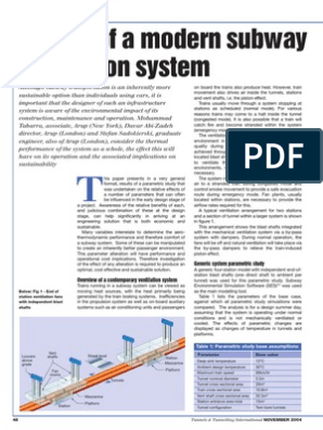 Design of A Modern Subway Ventilation System | PDF