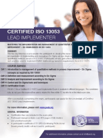 ISO 13053 Lead Implementer - One Page Brochure