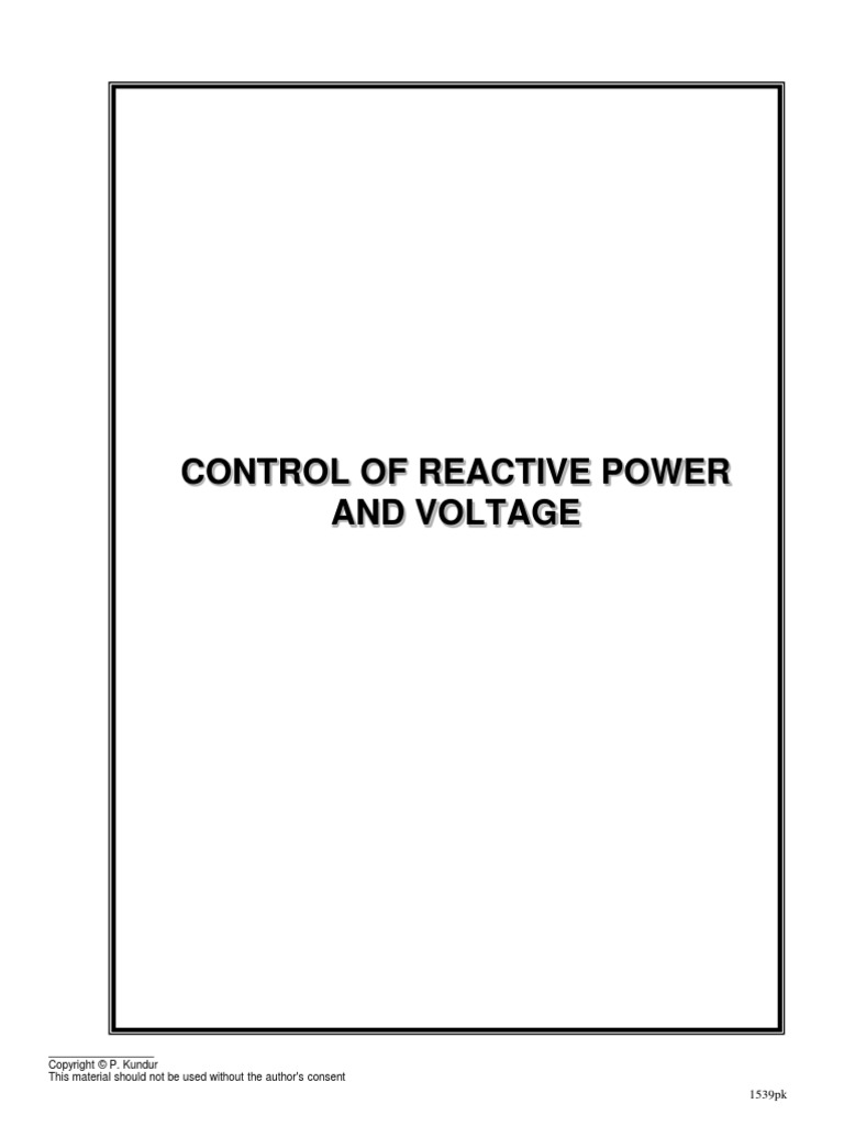 Reactive Power and Voltage Control Guide | PDF | Ac Power | Capacitor