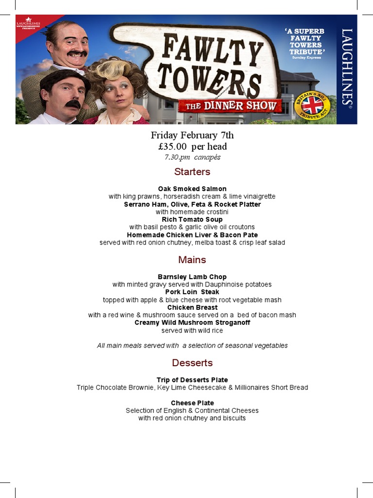 Fawlty Towers Menu PDF