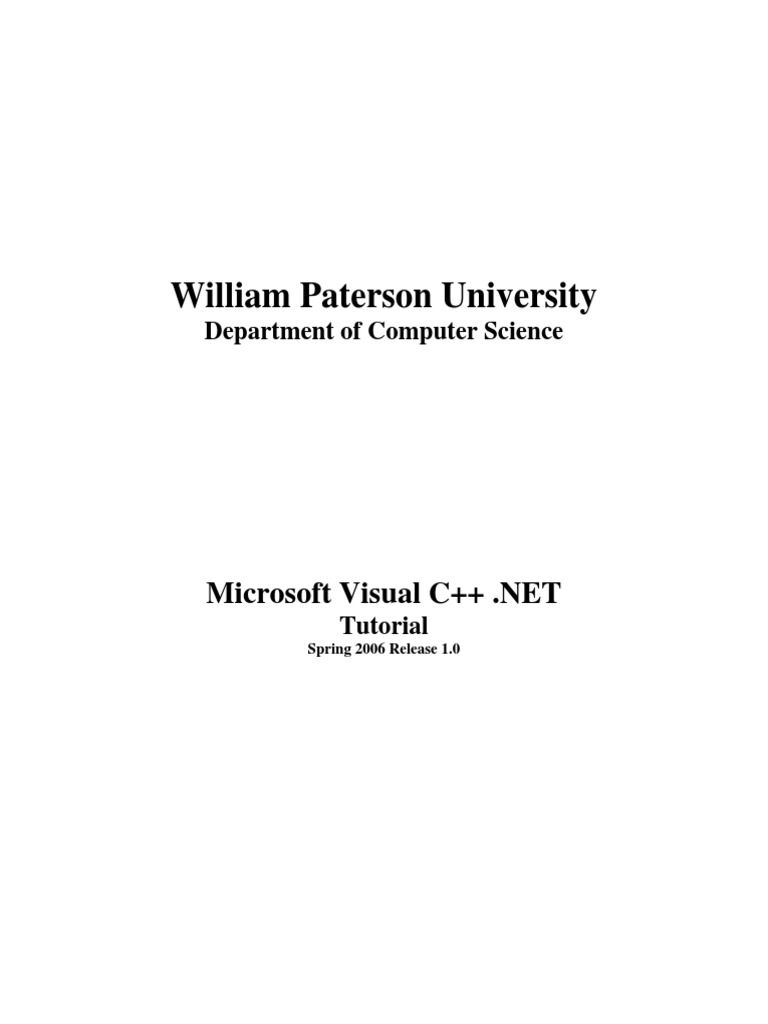 Microsoft Visual C++.NET Tutorial | PDF