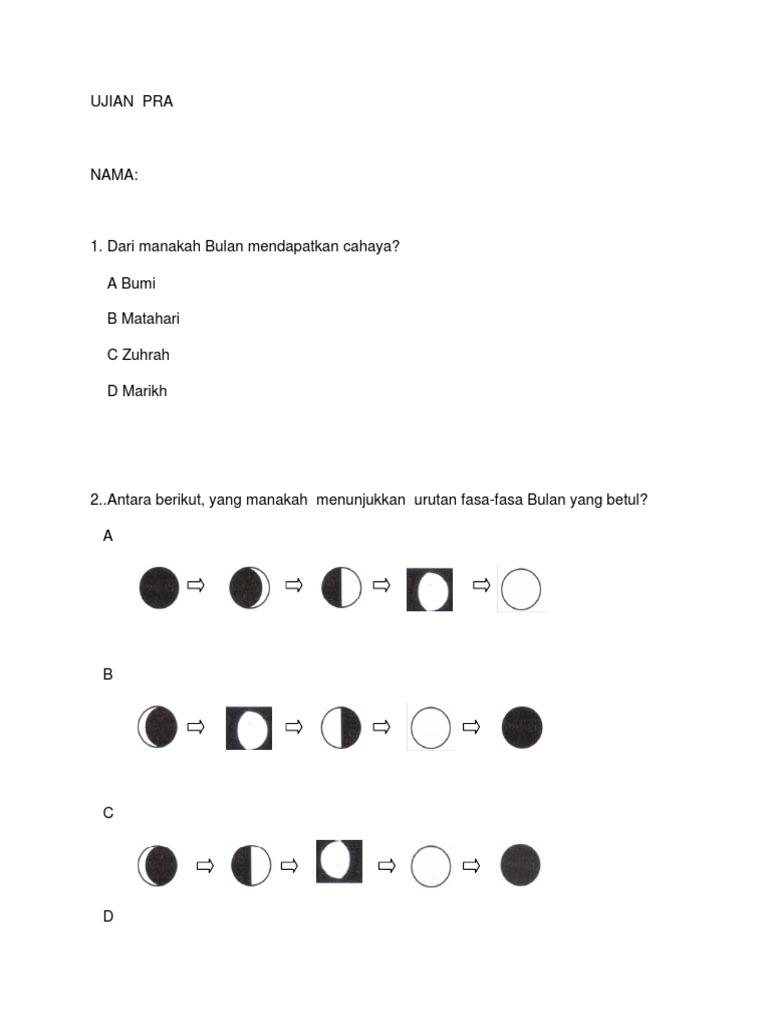 Fasa Fasa Bulan Bahasa Melayu