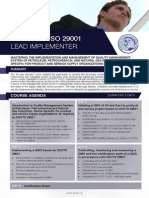 ISO 29001 Lead Implementer - Four Page Brochure