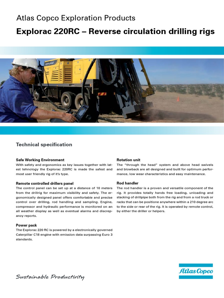 Atlas Copco Explorac 220RC - Reverse Circulation Drilling Rigs | PDF ...