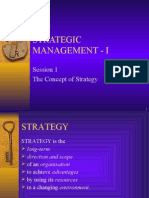 Strategic Management - I: Session 1 The Concept of Strategy