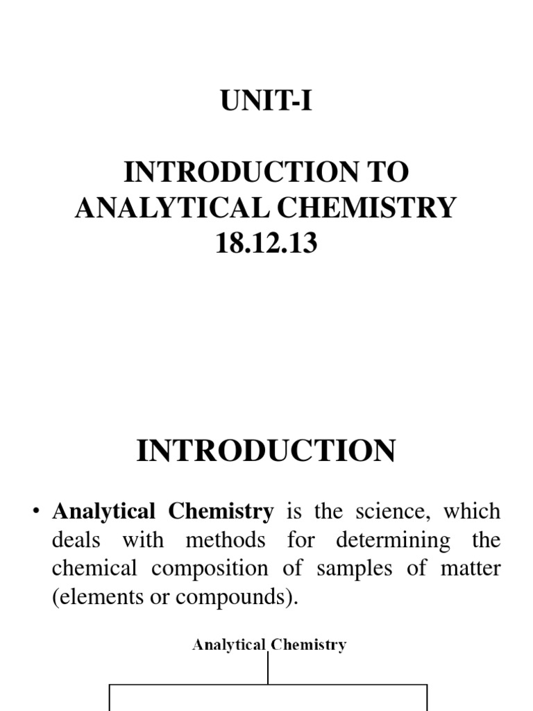 Introduction to Analytical Chemistry | PDF | Science & Mathematics