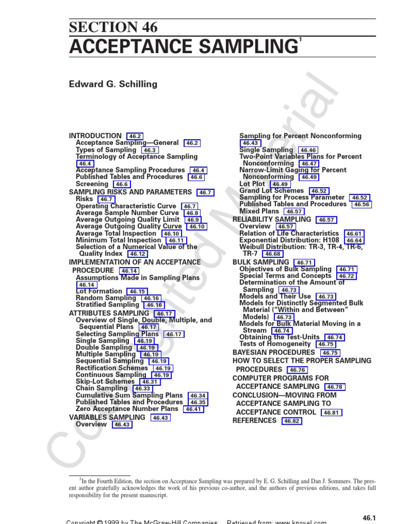 Acceptance Sampling | PDF