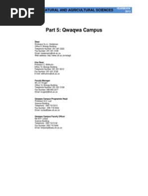 Qwaqwa Campus Bachelor Of Science Academic Degree