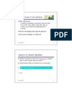 CSE 326 Lecture 4: Lists and Stacks We Will Review:: Analysis of A Search Algorithm