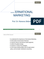 International International Marketing Marketing: Prof. Dr. Klemens Skibicki