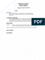Borough of Roselle Special Meeting Agenda (August 26, 2009)