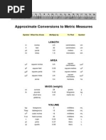 Metric Conversion Chart Overview | PDF | Cooking, Food & Wine | Wellness
