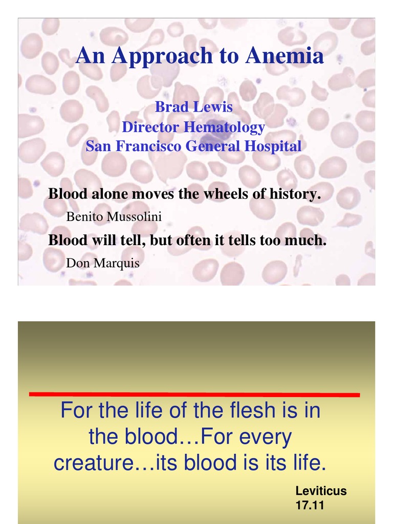 Anemia Diagnosis and Management Guide | PDF | Anemia | Hematology
