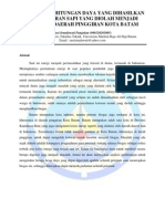 Analisis Perhitungan Daya Yang Dihasilkandari Kotoran Sapi Yang Diolah Menjadi Biogas Di Daerah Pinggiran Kota Batam