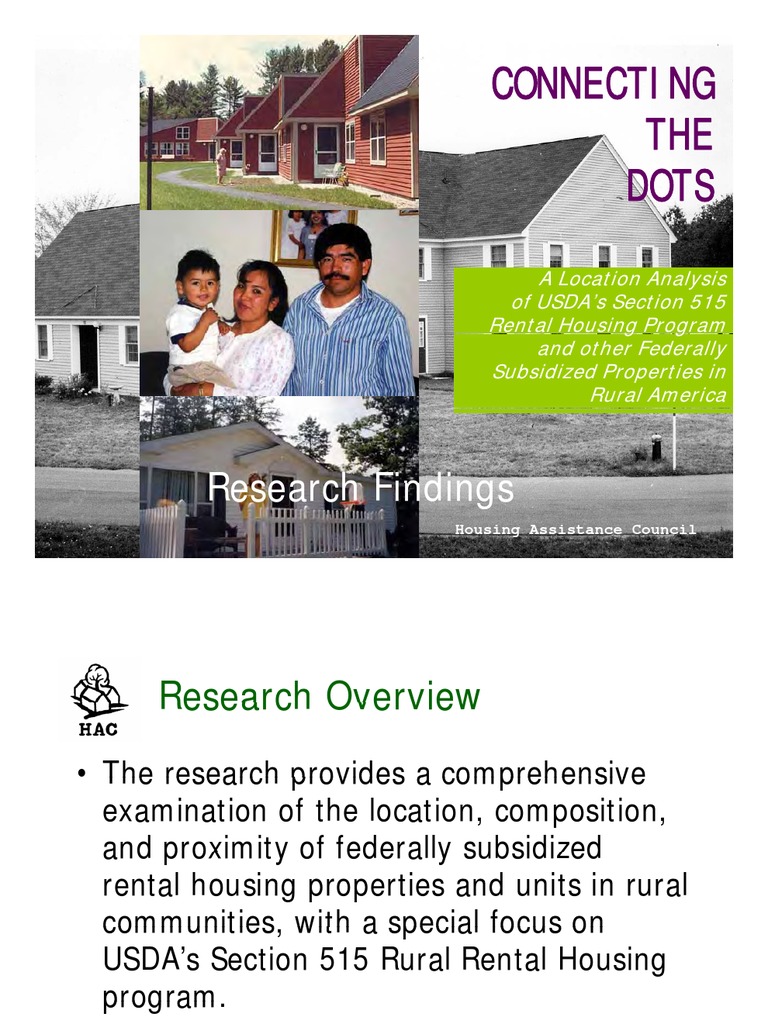 Housing Assistance Council Connecting The Dots Research Highlights
