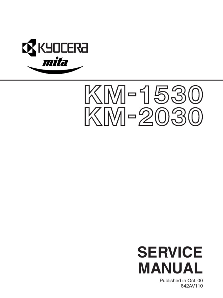 Kyocera Mita Km 1530 Km 2030 Service Repair Manual Parts List