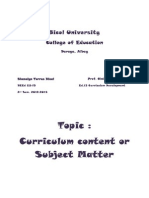Topic: Curriculum Content or Subject Matter: Bicol University