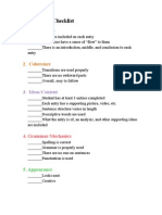 Peer Editing Checklist