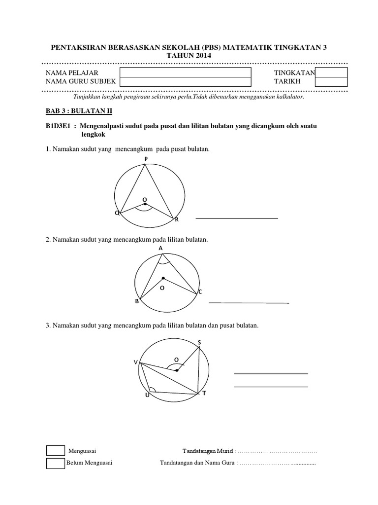 Soalan Indeks Pt3 - Contoh Kop