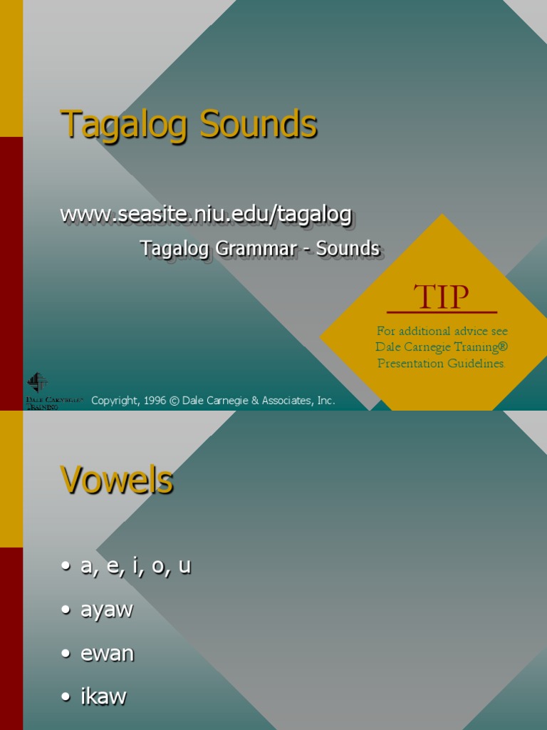Tagalog Sounds: WWW - Seasite.niu - Edu/tagalog | PDF | Language Arts ...