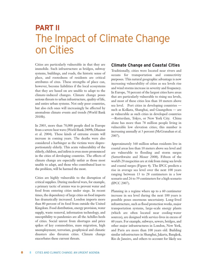 Urban Vulnerability to Climate Change | PDF | Climate Resilience ...