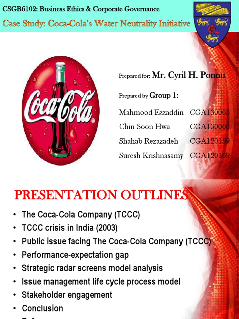 BE CS G1 COCACOLA Life Cycle Assessment Water Conservation Free