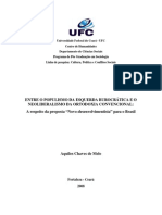 Projeto Mestrado Sociologia UFC 2009 - Aquiles Melo
