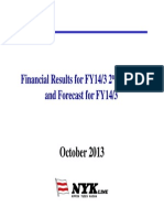 Financial Results For FY14/3 2 Quarter and Forecast For FY14/3