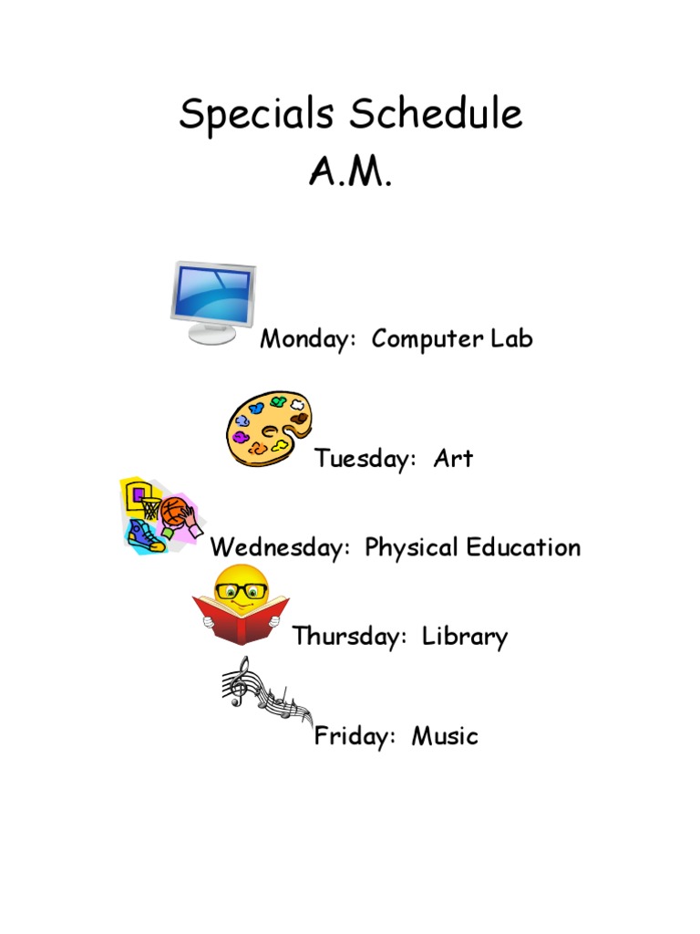 Weekly Specials Schedule Overview | PDF