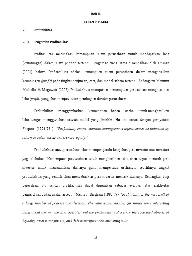 Pengertian Profitabilitas
