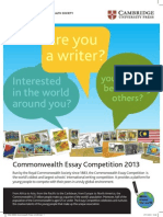 Commonwealth Essay Competition Poster 2013