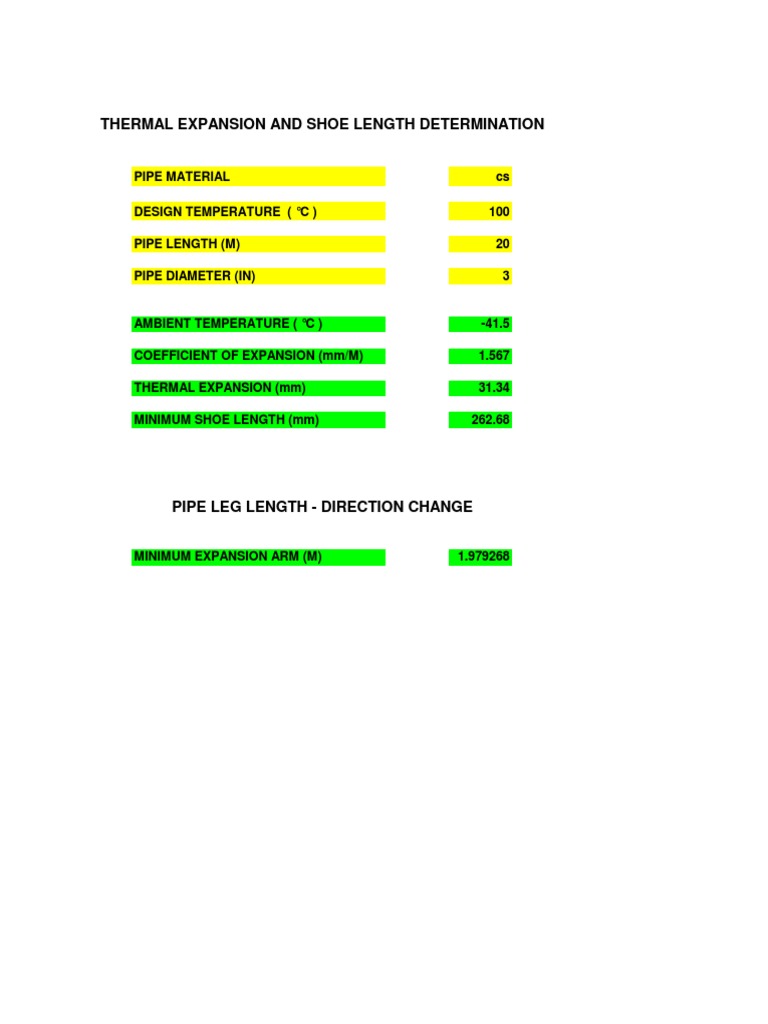Thermal Expansion Calculator PDF