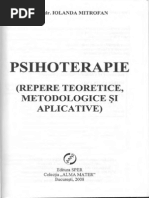 Iolanda Mitrofan Psihoterapie Repere Teoretice Metodologice Si Aplicative