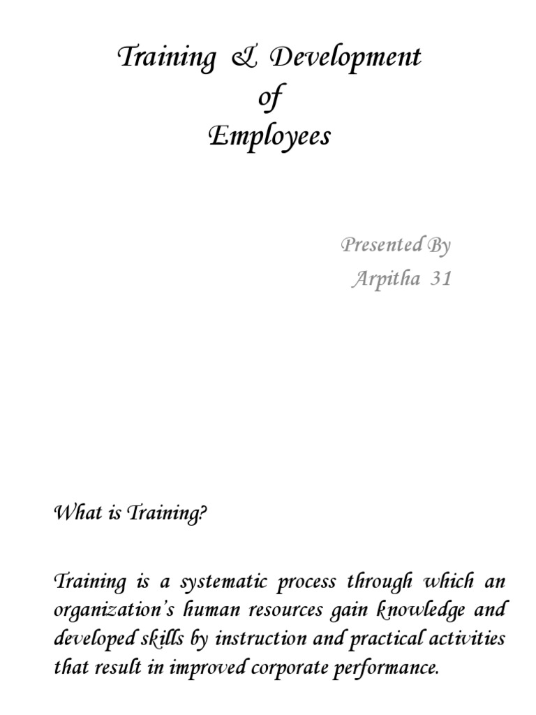 Training & Development | PDF | Business